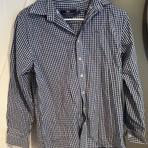 Vineyard vines, button-down, blue, checkered youth, large shirt